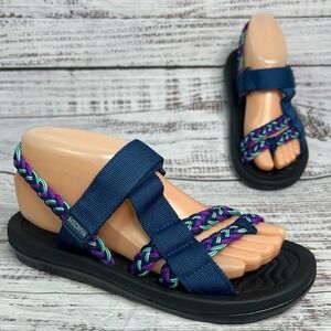MEGNYA Size 8 Arch Support Sandals Purple Navy Sport Sandals Hiking Beach NEW